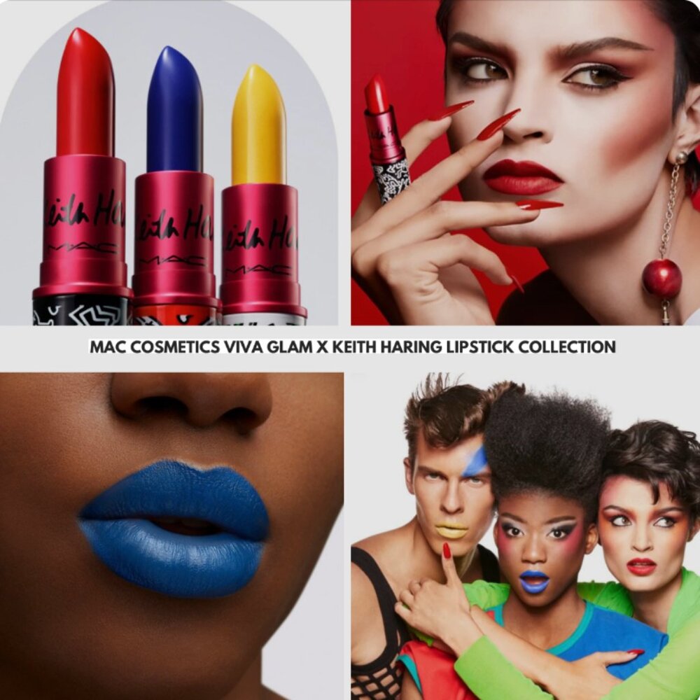 3 pieces Keith Haring MAC lipstick rare discontinued 3 colors